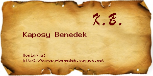 Kaposy Benedek névjegykártya