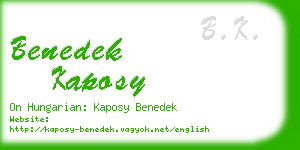 benedek kaposy business card